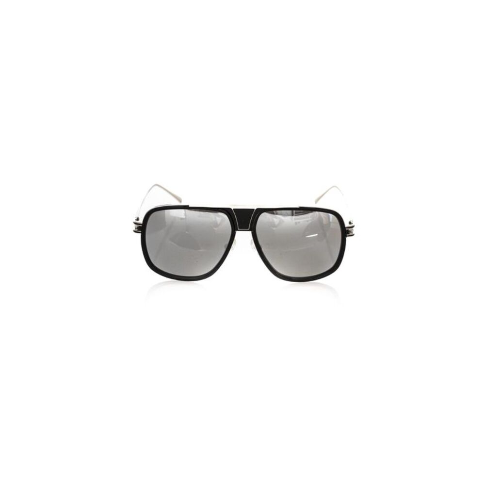 Frankie Morello Black Metallic Fiber Men Men's Sunglass